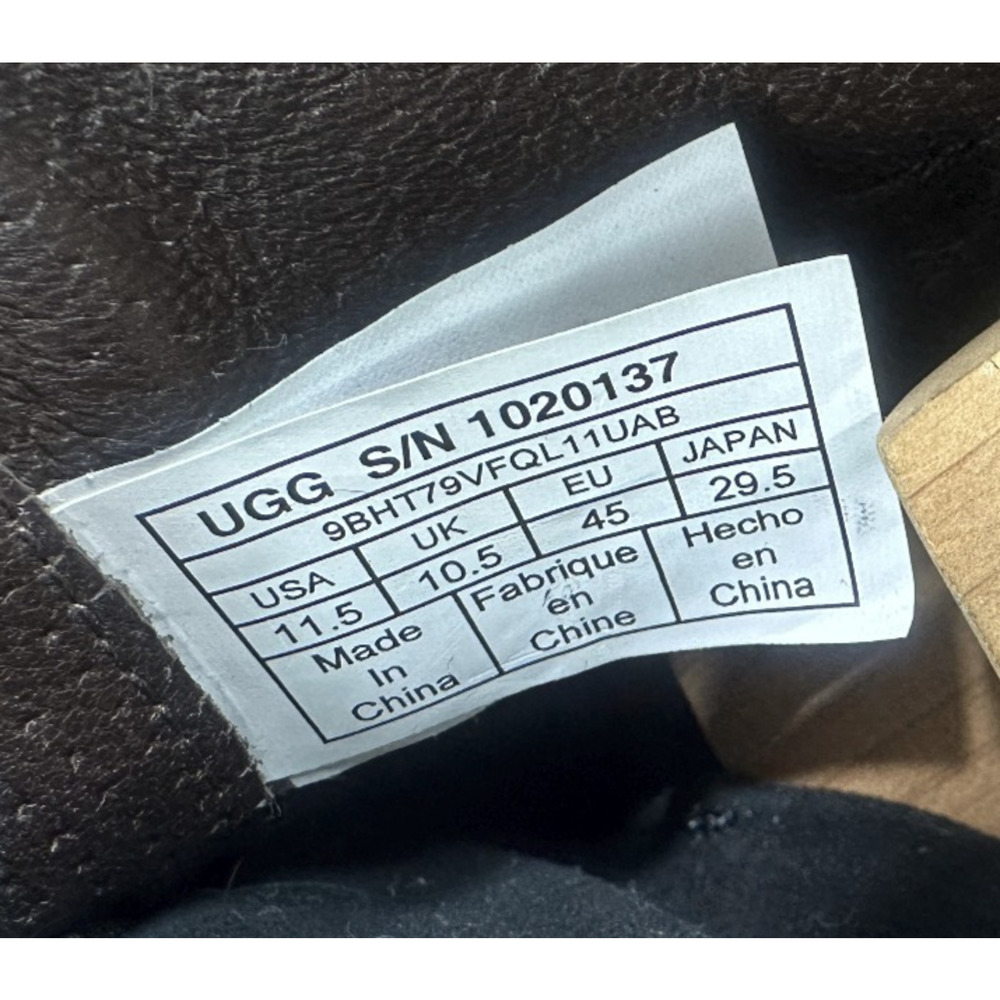 UGG Cali Fringe High Top Trainer Suede Boots Men's 11.5 Black Laced Shoes Uggs - Picture 10 of 14